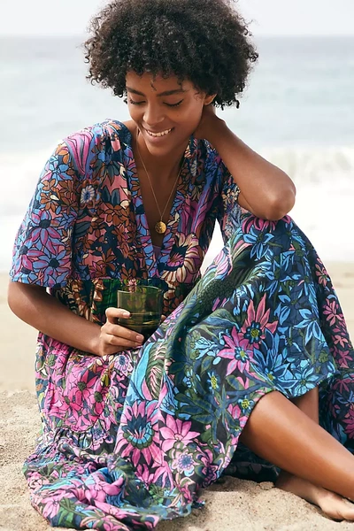 By Anthropologie The Kallie Flowy Maxi Dress: Printed Edition In Multicolor  | ModeSens
