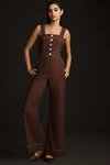 Maeve The Portside Button-front Jumpsuit By  In Brown