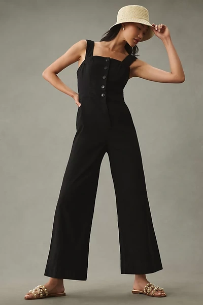 Maeve The Portside Button-front Jumpsuit By  In Black