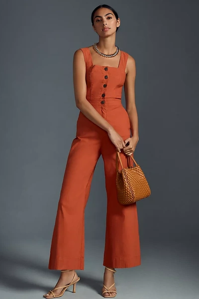 Maeve The Portside Button-front Jumpsuit By  In Orange