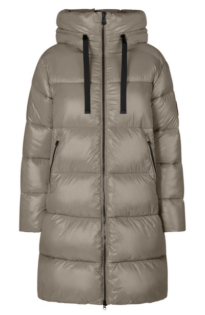 Save The Duck Isabel Hooded Quilted Puffer Coat In Nude & Neutrals