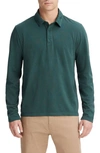 Vince Men's Garment-dyed Long-sleeve Polo Shirt In Washed Deep Teal