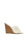 Schutz Women's Octavia Leather Wedge Sandals In Pearl