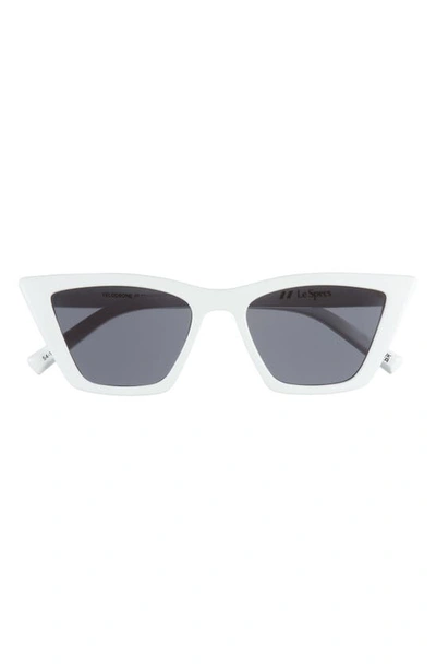 Le Specs Velodrome Cat Eye Sunglasses In White