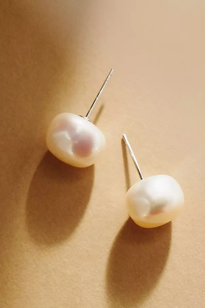 Shashi Pearl Stud Earrings In White