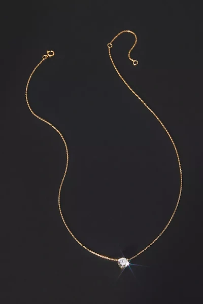 Anthropologie Single Floating Diamond Necklace In Gold