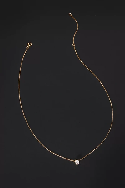 Anthropologie Single Floating Diamond Necklace In Gold