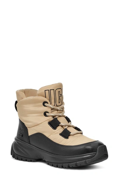 Ugg Yose Puffer Lace-up Hiker Boots In Mustard Seed