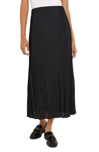 Misook Women's Pleated Crepe De Chine Maxi Skirt In Black