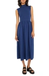 Misook Mixed Media Fit-and-flare Sleeveless Maxi Dress In Oceanic