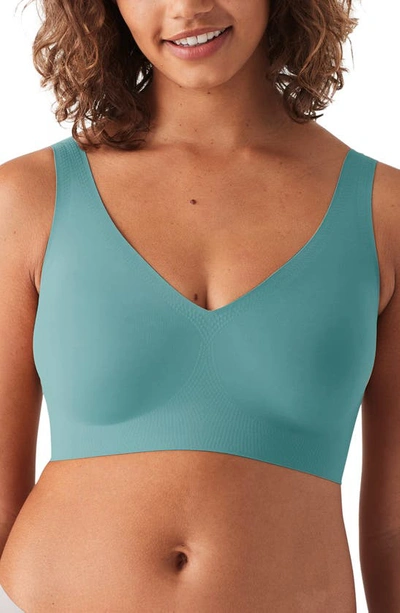 True & Co. True Body Boost V Neck Bra In Mineral Blue