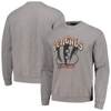 THE WILD COLLECTIVE UNISEX THE WILD COLLECTIVE GRAY CINCINNATI BENGALS DISTRESSED PULLOVER SWEATSHIRT