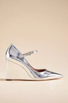 Maeve The Sibley Mary Jane Wedge Heels In Silver