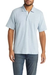 Rag & Bone Tech Pique Short Sleeve Polo Shirt In Desert Blue