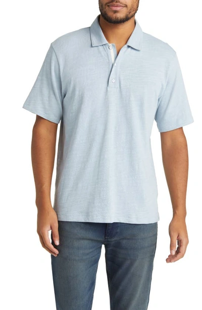 Rag & Bone Tech Pique Short Sleeve Polo Shirt In Desert Blue