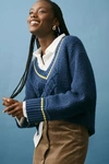 Maeve The Tillie V-neck Pullover Sweater By  In Blue