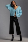 Maeve The Colette Cropped Wide-leg Velvet Pants By  In Black