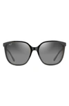 Maui Jim Good Fun 57mm Polarizedplus2® Butterfly Sunglasses In Black
