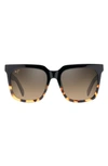 Maui Jim Rooftops 54mm Polarizedplus2® Square Sunglasses In Brown