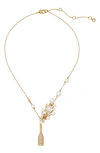 Kate Spade Champagne Bottle Pendant Necklace In Champagne/ Gold
