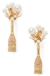 Kate Spade Champagne Bottle Drop Earrings In Champagne/ Gold
