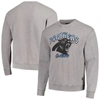 THE WILD COLLECTIVE UNISEX THE WILD COLLECTIVE GRAY CAROLINA PANTHERS DISTRESSED PULLOVER SWEATSHIRT