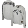 COLOSSEUM COLOSSEUM HEATHER GRAY MICHIGAN STATE SPARTANS OHT MILITARY APPRECIATION FLAG RANK DOLMAN PULLOVER S