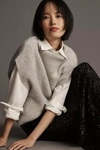 By Anthropologie The Enza Oversized Ribbed Cashmere Vest In Grey