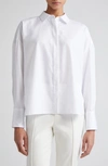 Partow Theo Jacquard Stripe Cotton Button-up Shirt In White