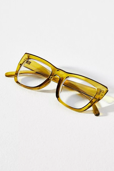 By Anthropologie Translucent Cat-eye Readers In Green