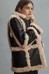 UNREAL FUR GATE KEEPER OVERSIZED FAUX LEATHER SHEARLING JACKET