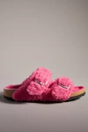 Birkenstock Arizona Big Buckle Faux Fur Sandals In Pink