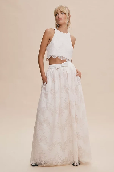 Bhldn Bella Lace Bridal Ball Skirt In White