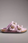 Birkenstock Arizona Big Buckle Genuine Shearling Lined Sandal In Purple