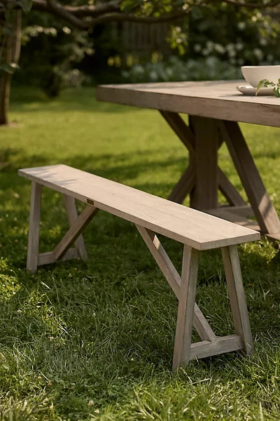 Terrain Upland Teak Bench In Gray