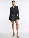 BCBGMAXAZRIA ELODIE BELTED TWEED BLAZER DRESS