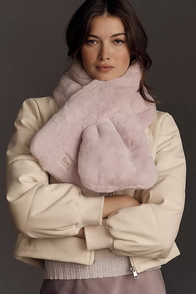 Ugg Faux Fur Pull Through Scarf In Pink