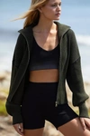 Varley Carmen Zip-up Ribbed Cardigan In Green