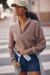 Varley Davidson Stretch-jersey Sweatshirt In Brown