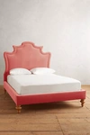Anthropologie Velvet Ainsworth Bed In Pink