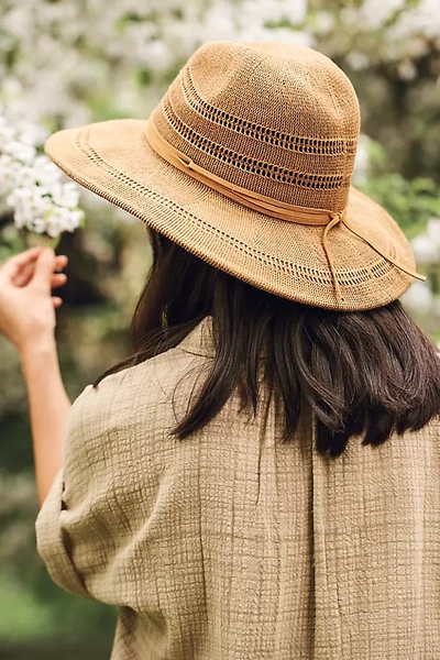 Terrain Vented Crown Sun Hat With Faux Suede Trim In Brown