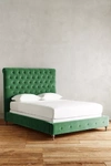 Anthropologie Velvet Orianna Bed In Green