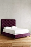 Anthropologie Velvet Orianna Bed In Purple
