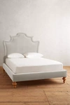 Anthropologie Velvet Ainsworth Bed In Grey