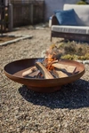 Terrain Weathering Steel Round Bowl Fire Pit In Brown