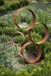 Terrain Weathering Steel Rings Garden Structure In Beige
