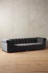 Anthropologie Velvet Kettleby Sofa In Gray