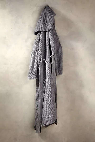 Terrain Waffle Weave Robe In Grey