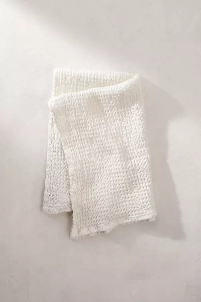 Terrain Waffle Weave Face Towel In White