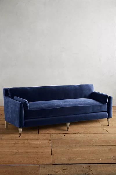 Anthropologie Velvet Leonelle Petite Sofa